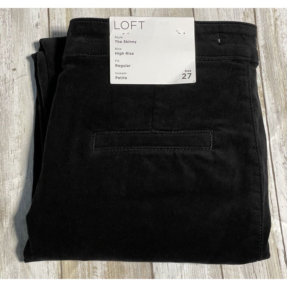 Loft‎ Black High Waist Button Detail Skinny Pants Size 4/27 Petite